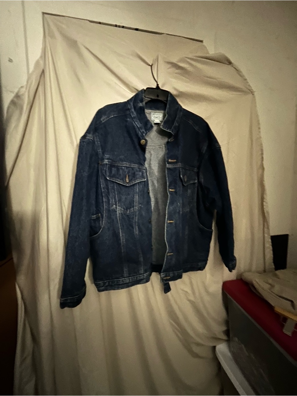 Vintage Venezia Men's Dark Blue Denim Bomber Jacket